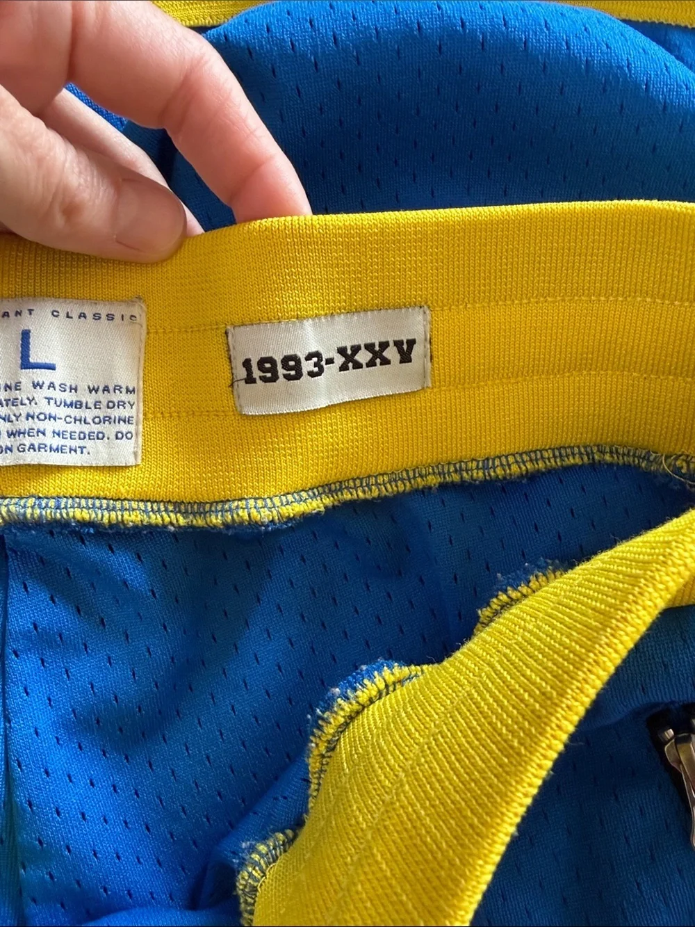 Bascom Projects double lined gym basketball shorts blue yellow size large